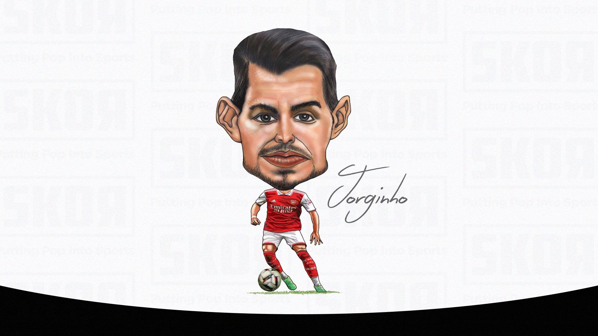 Ilustrasi Jorginho bersama Arsenal. (Abdul Rohim/Skor.id)