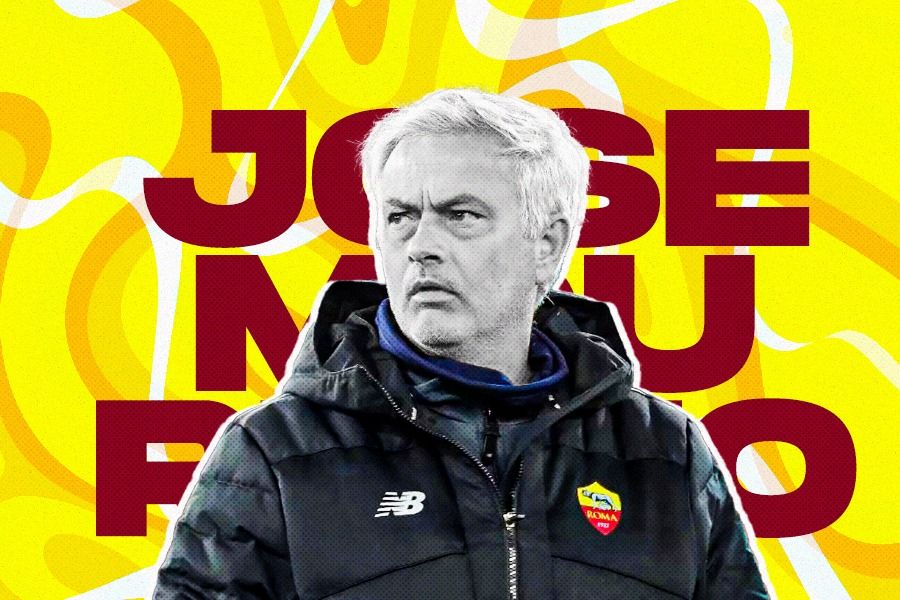 Pelatih AS Roma, Jose Mourinho. (Hendy AS/Skor.id)