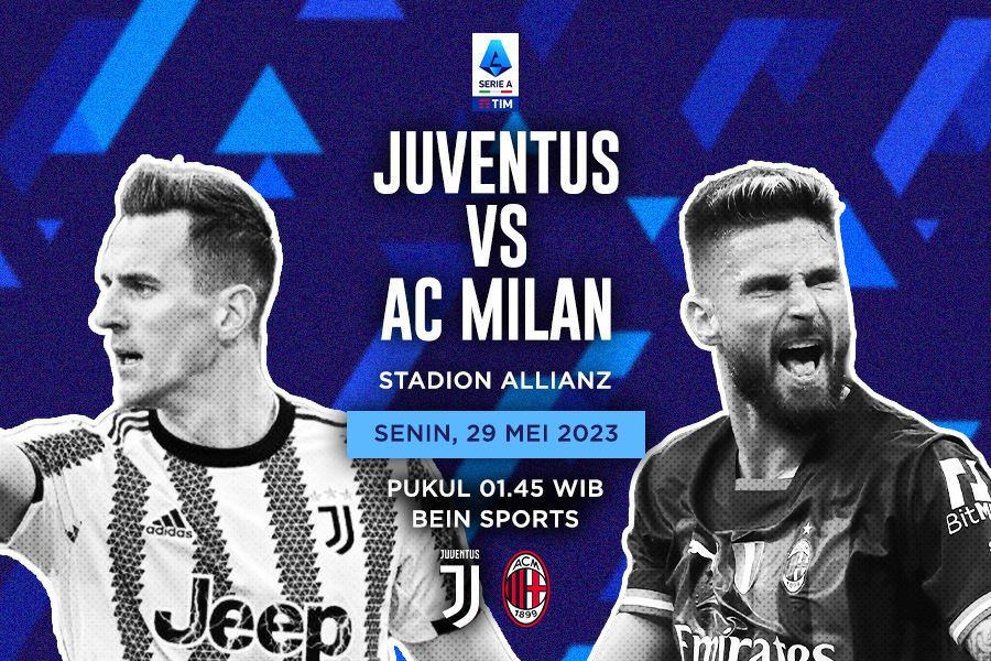 Arkadiusz Milik dan Olivier Giroud, duel Juventus vs AC Milan. (Hendy AS/Skor.id).