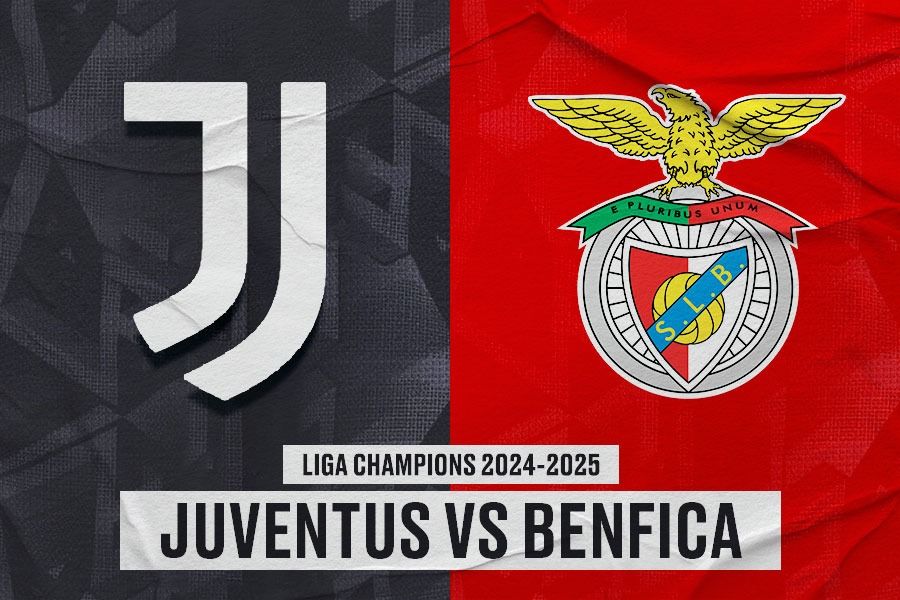 Laga Juventus vs Benfica di Liga Champions 2024-2025. (Yusuf/Skor.id).