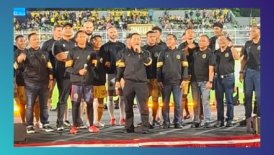 Kapolri Listyo Sigit Prabowo di peresmian skuad Bhayangkara Presisi Lampung FC Musim 2025-2026. (Estu Santoso/Skor.id)