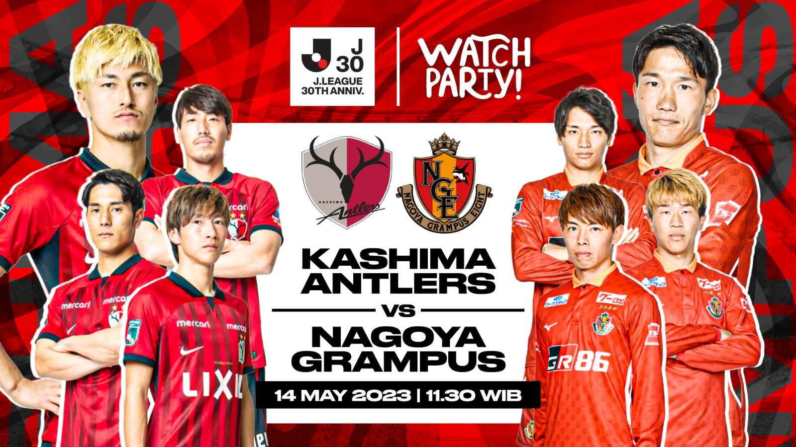 Laga Kashima Antlers vs Nagoya Grampus warnai perayaan 30 tahun J.League. (Dede Mauladi/Skor.id)