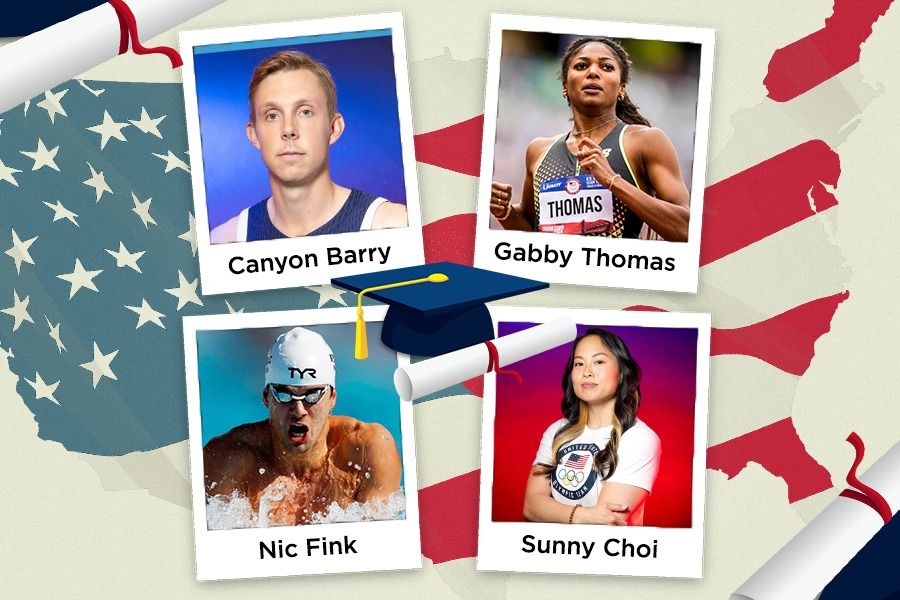 Keempat nama di atas hanya sebagian kecil atlet Tim Amerika Serikat untuk Olimpiade Paris 2024 dengan latar belakang pendidikan tinggi dan profesi mentereng. (Rahmat Ari Hidayat/Skor.id)