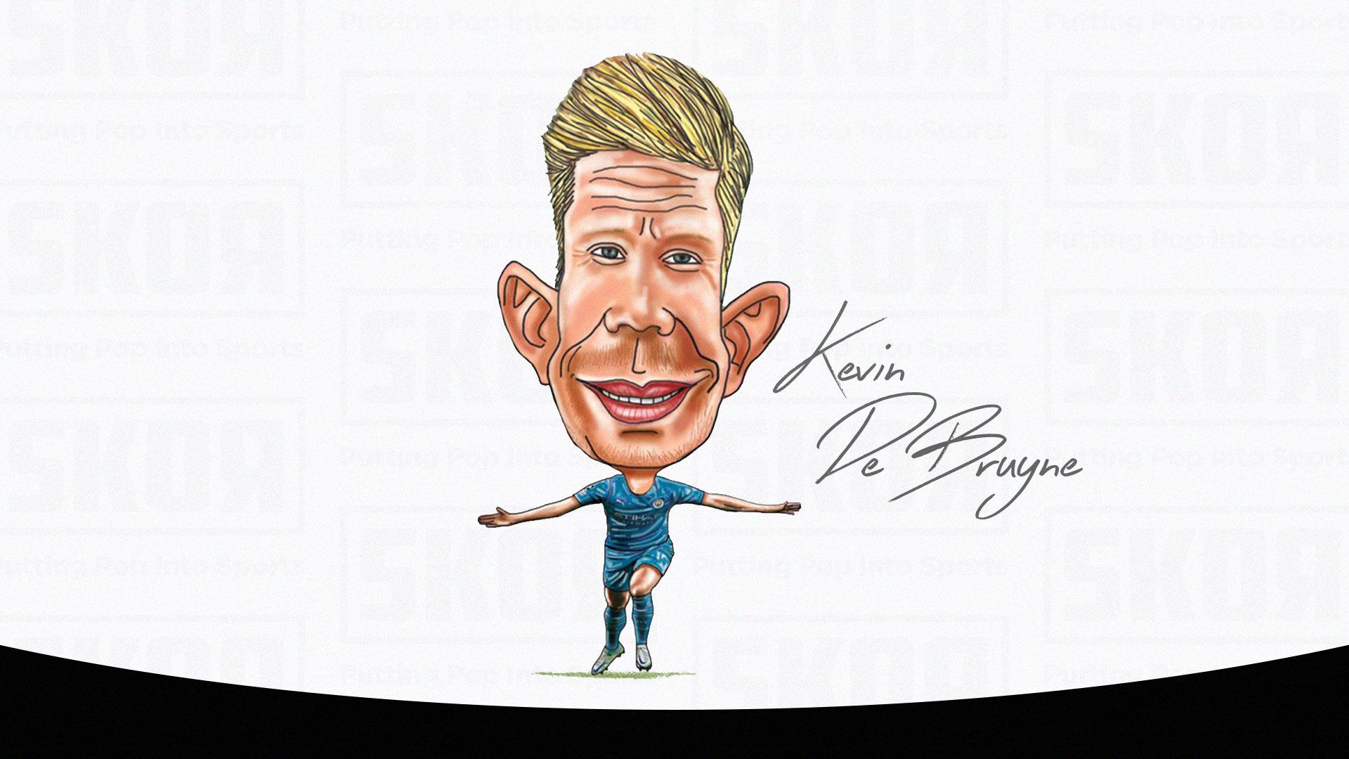 Karikatur Kevin De Bruyne, gelandang Manchester City sekaligus pemain internasional Belgia. (Rohim/Skor.id)
