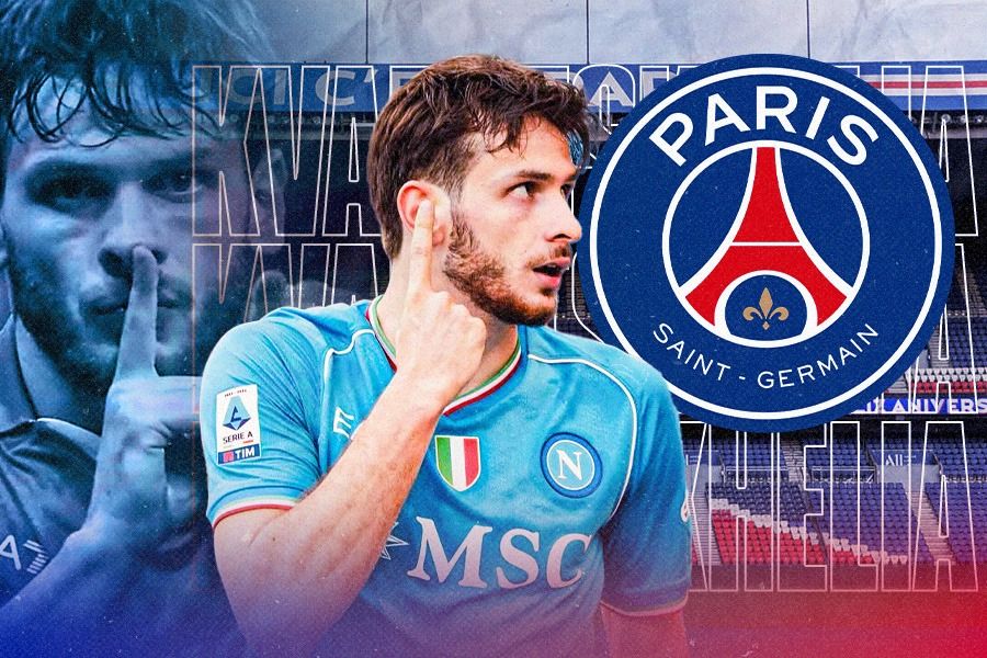 Khvicha Kvaratskhelia tinggalkan Napoli menuju Paris Saint-Germain (PSG). (Dede Sopatal Mauladi/Skor.id)