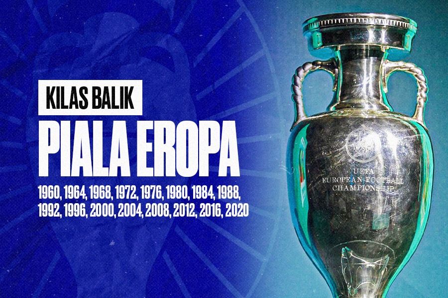 Trofi Piala Eropa atau Piala UEFA European Championship. (Dede Sopatal Mauladi/Skor.id).