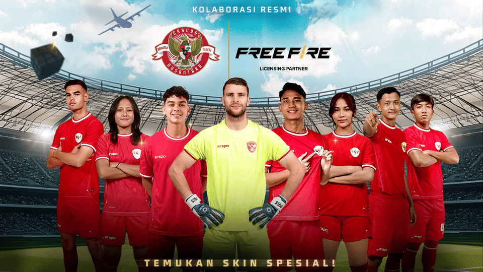 Kolaborasi Free Fire dan Timnas Indonesia. (Garena)