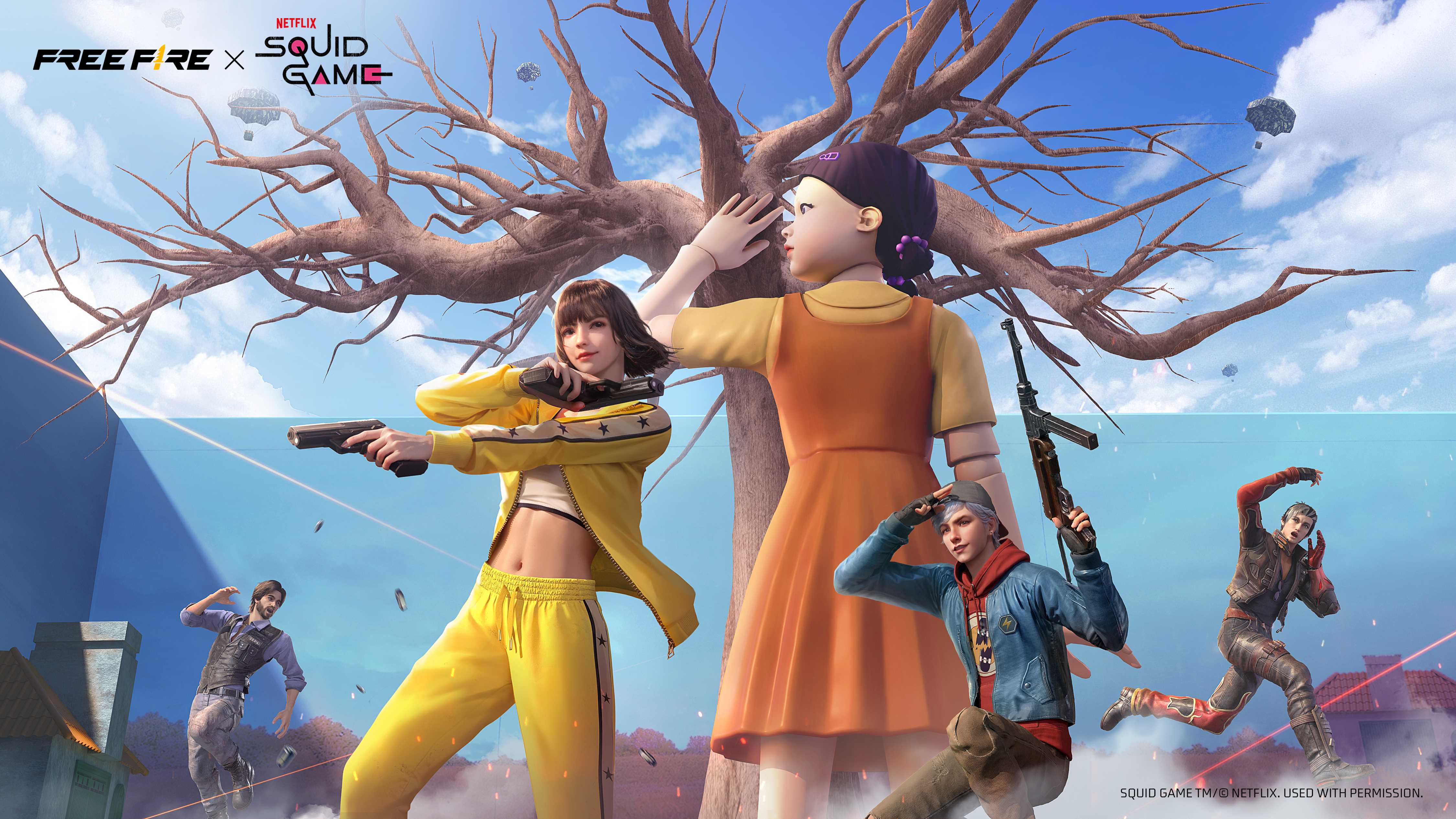 Kolaborasi Free Fire x Squid Game. (Garena)