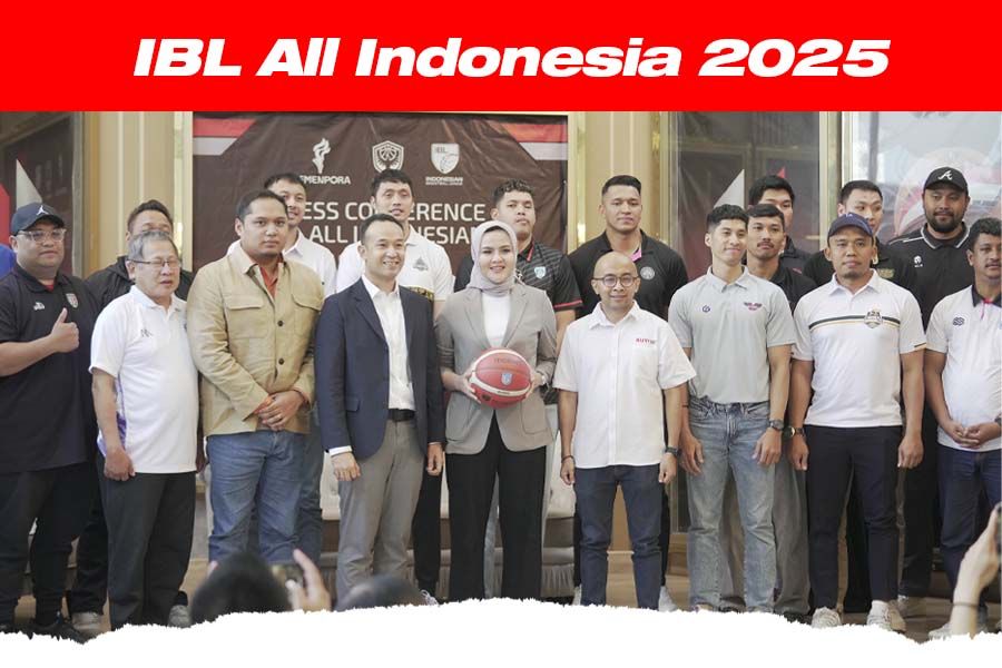 Konferensi pers IBL All Indonesia 2025. (Grafis: Deni Sulaeman/Skor.id)