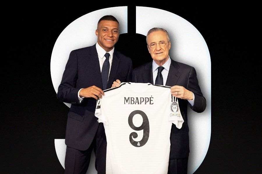 Kylian Mbappe resmi diperkenalkan sebagai pemain baru Real Madrid. (Rahmat Ari Hidayat/Skor.id).