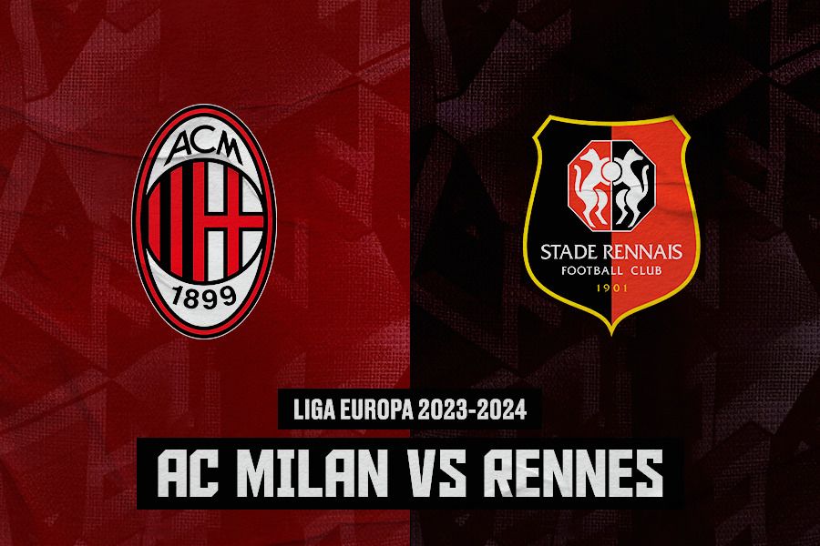 Pertandingan AC Milan vs Rennes di Liga Europa musim 2023-2024. (Jovi Arnanda/Skor.id).