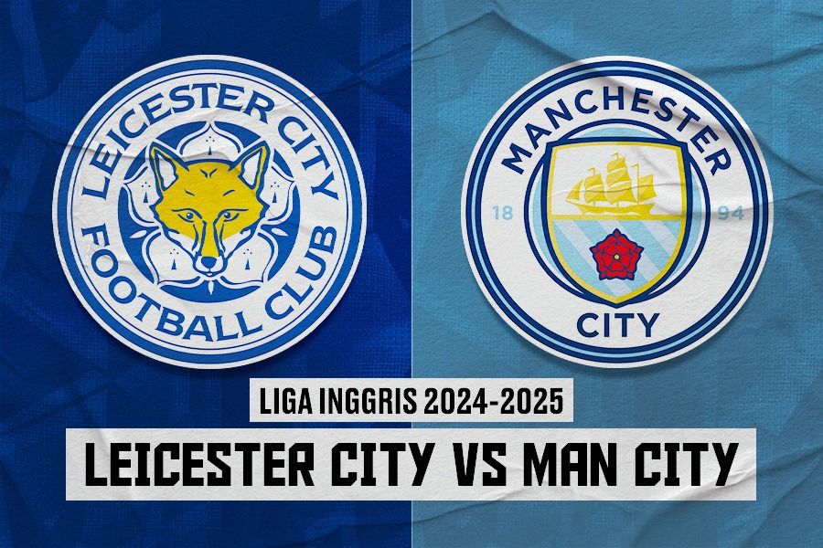 Laga Leicester City vs Manchester City di Liga Inggris 2024-2025. (Dede Sopatal Mauladi/Skor.id).