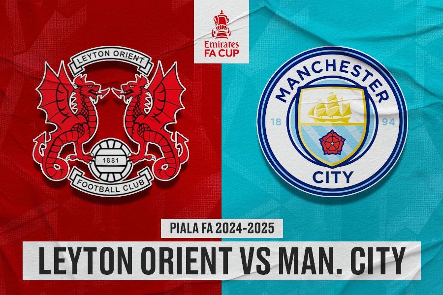 Laga Leyton Orient vs Manchester City di Piala FA 2024-2025 akan digelar pada Sabtu (8/2/2025) pukul 19.15 WIB. (Yusuf/Skor.id).