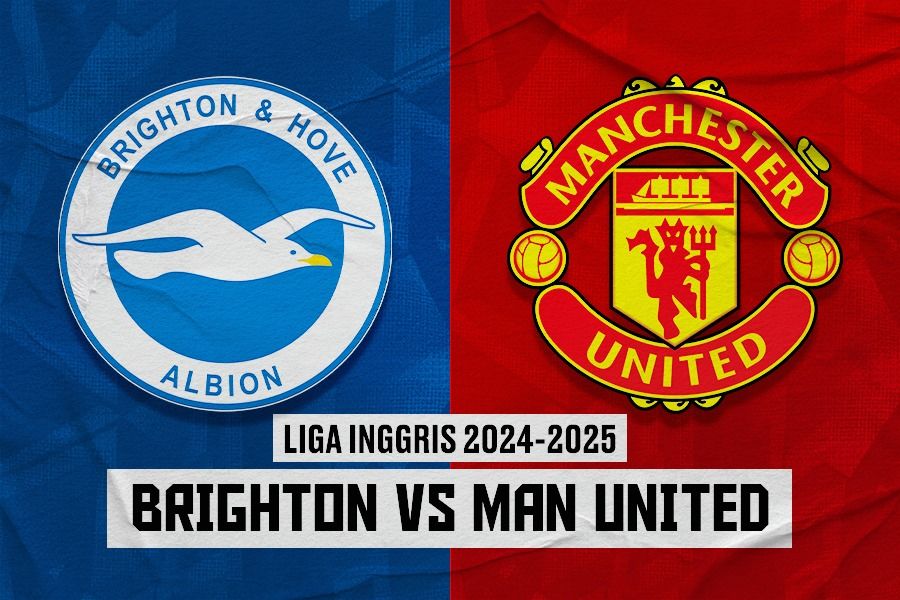 Pertandingan Liga Inggris 2024-2025 antara Brighton vs Manchester United. (Dede Sopatal Mauladi/Skor.id).