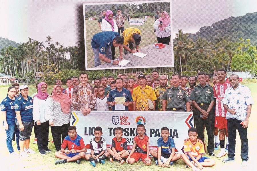 Liga TopSkor Papua 2023-2024 dapat bantuan dari pemerintah. (Dok. LTS Papua/Grafis; Rahmat Ari Hidayat/Skor.id)