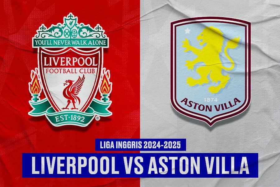 Laga Liverpool vs Aston Villa di Liga Inggris 2024-2025. (Yusuf/Skor.id).