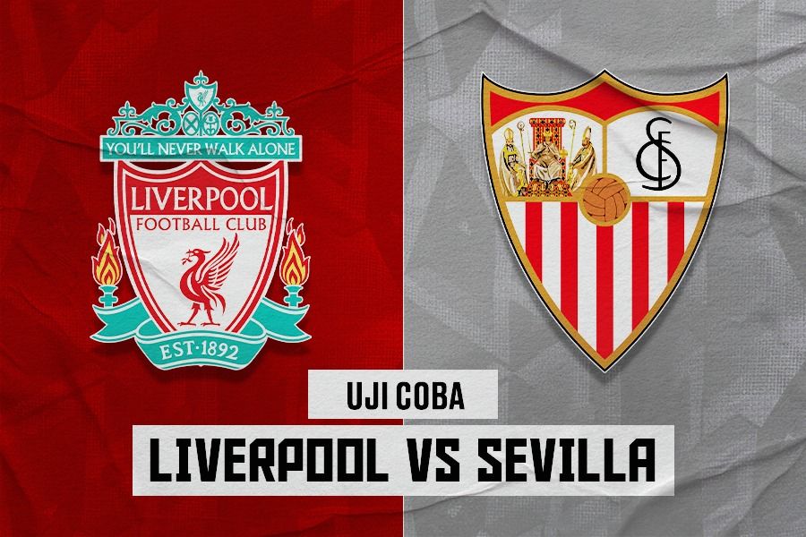 Laga uji coba pramusim Liverpool vs Sevilla. (Dede Sopatal Mauladi/Skor.id).