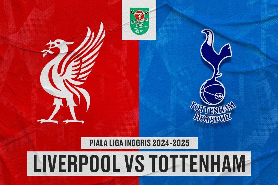 Laga Liverpool vs Tottenham Hotspur di Piala Liga Inggris 2024-2025 akan digelar pada Jumat (7/2/2025) pukul 03.00 WIB. (Yusuf/Skor.id).