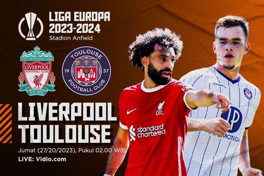 Laga Liga Europa 2023-2024 mempertemukan Liverpool vs Toulouse, Jumat (27/10/2023) dini hari WIB. (Hendy Andika/Skor.id).