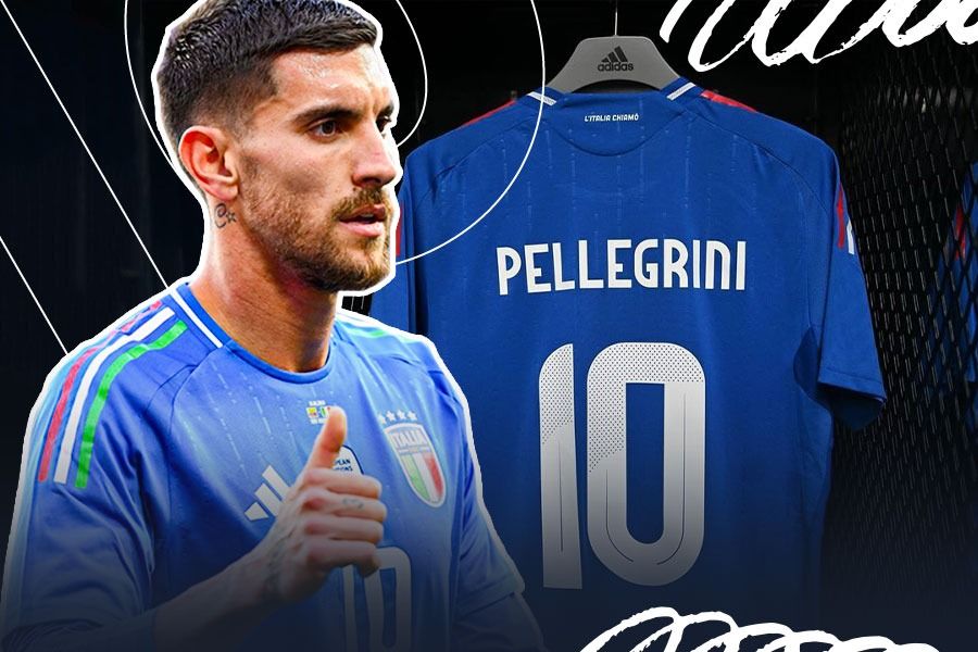 Gelandang Timnas Italia Lorenzo Pellegrini sudah memakai nomor punggung 10 sejak musim 2022-2023. (M. Yusuf/Skor.id)