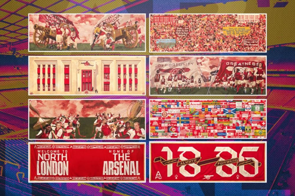 Penggemar Arsenal kini bisa mengetahui sejarah klub dengan melihat kedelapan lukisan di Stadion Emirates. (Hendy AS/Skor.id) 