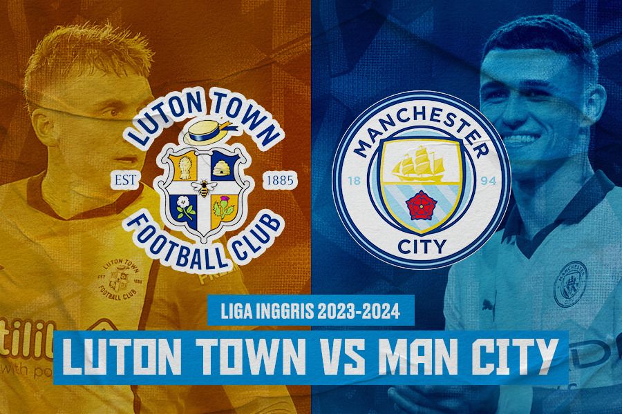 Luton Town vs Manchester City, Alfie Doughty vs Phil Foden. (Jovi Arnanda/Skor.id).