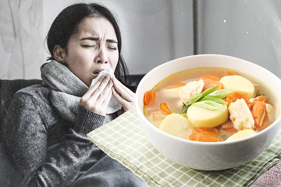 Makanan seperti sup ayam, telur, dan ikan berlemak baik dikonsumsi saat Anda menderita pilek atau flu. (Jovi Arnanda/Skor.id)