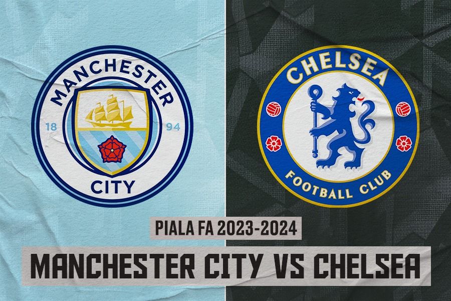 Manchester City vs Chelsea di semifinal Piala FA 2023-2024. (Rahmat Ari Hidayat/Skor.id).