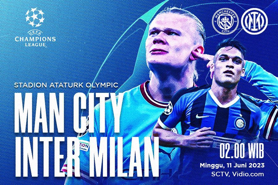 Prediksi dan Link Live Streaming Manchester City vs Inter Milan di Final Liga Champions 2022-2023