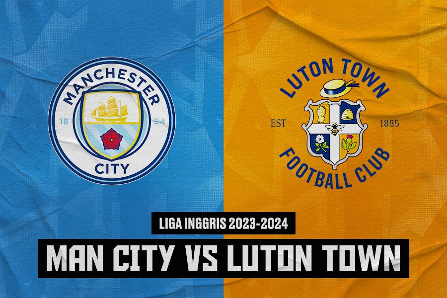 Manchester City vs Luton Town di Liga Inggris 2023-2024. (Jovi Arnanda/Skor.id).