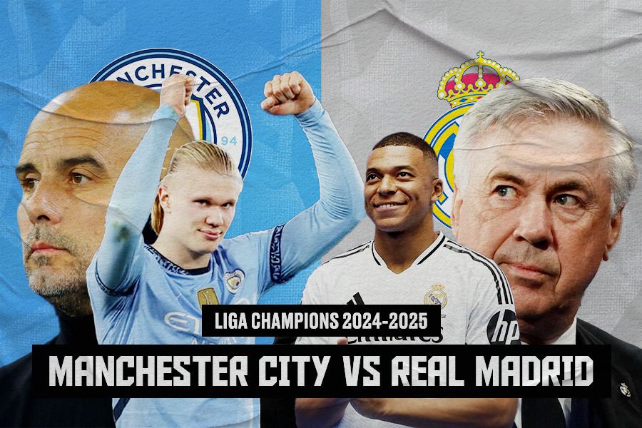 Laga Manchester City vs Real Madrid di Liga Champions. (Jovi Arnanda/Skor.id).