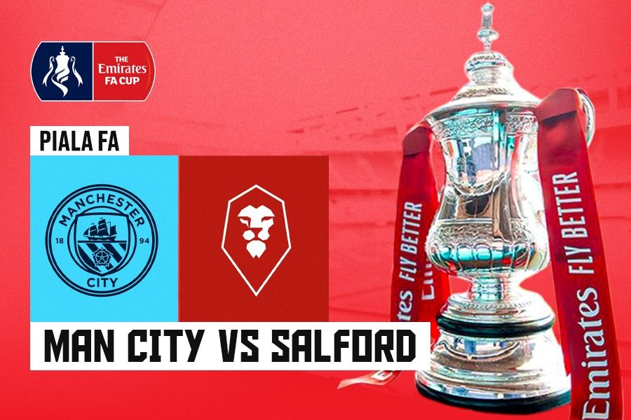 Laga Manchester City vs Salford City di Piala FA 2024-2025. (Rahmat Ari Hidayat/Skor.id).