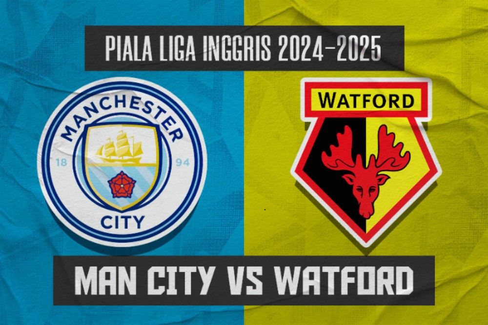 Manchester City vs Watford di Piala Liga Inggris 2024-2025. (Hendy Andika/Skor.id).