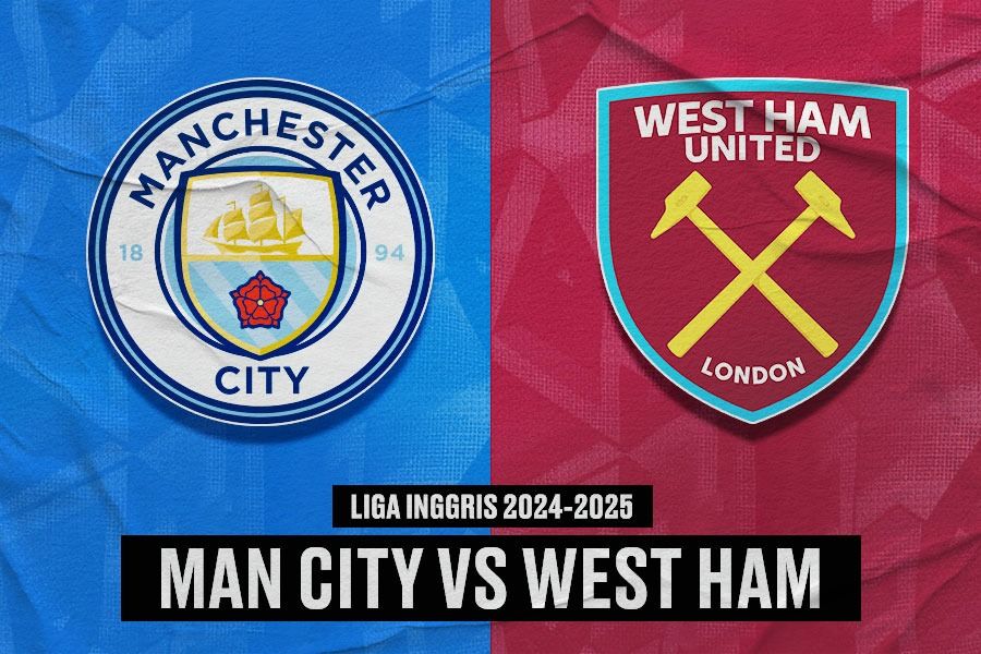 Laga Manchester City vs West Ham United di Liga Inggris 2024-2025. (Yusuf/Skor.id)