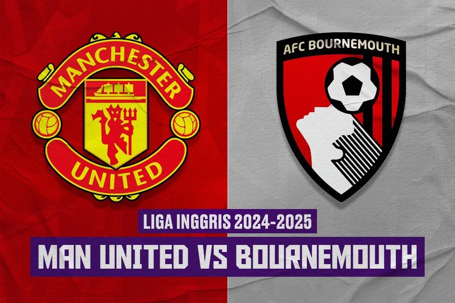 Laga Manchester United vs Bournemouth di Liga Inggris 2024-2025 akan digelar pada Minggu (22/12/2024) pukul 21.00 WIB. (Dede Sopatal Mauladi/Skor.id).