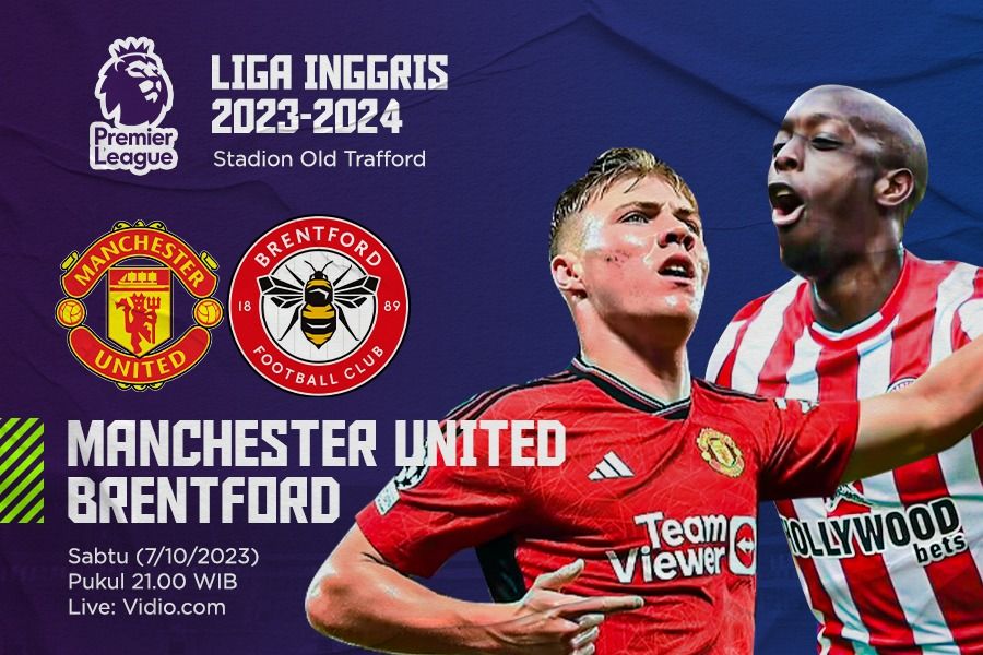Pertandingan Liga Inggris 2023-2024 mempertemukan Manchester United vs Brentford. (Dede Mauladi/Skor.id).