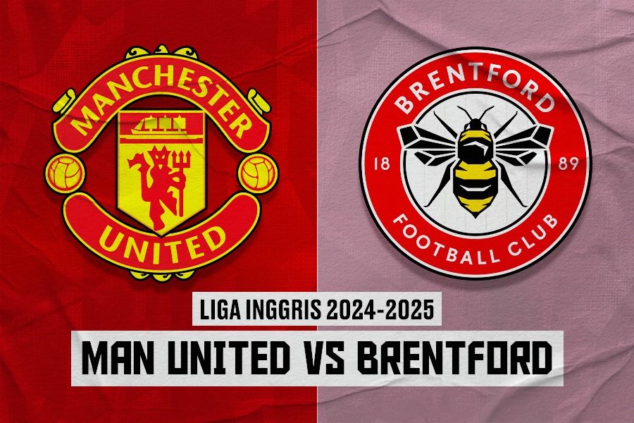 Laga Manchester United vs Brentford di Liga Inggris 2024-2025. (Dede Sopatal Mauladi/Skor.id).