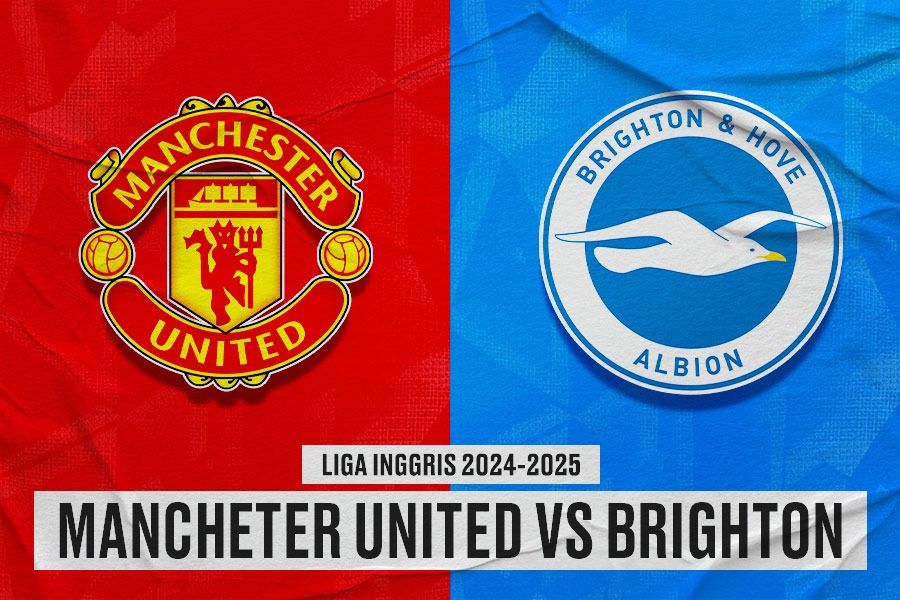 Laga Manchester United vs Brighton di Liga inggris 2024-2025. (Yusuf/Skor.id).