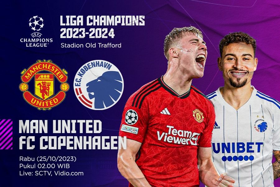 Pertandingan lanjutan Liga Champions mempertemukan Manchester United vs FC Copenhagen, Rabu (25/10/2023) pukul 02.00 dini hari WIB. (Dede Sopatal Mauladi/Skor.id)