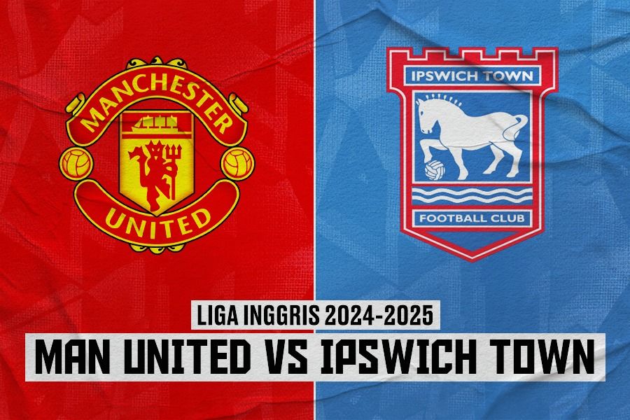 Laga Manchester United vs Ipswich Town di Liga Inggris 2024-2025 akan digelar pada Kamis (27/2/2025) pukul 02.30 WIB. (Rahmat Ari Hidayat/Skor.id).