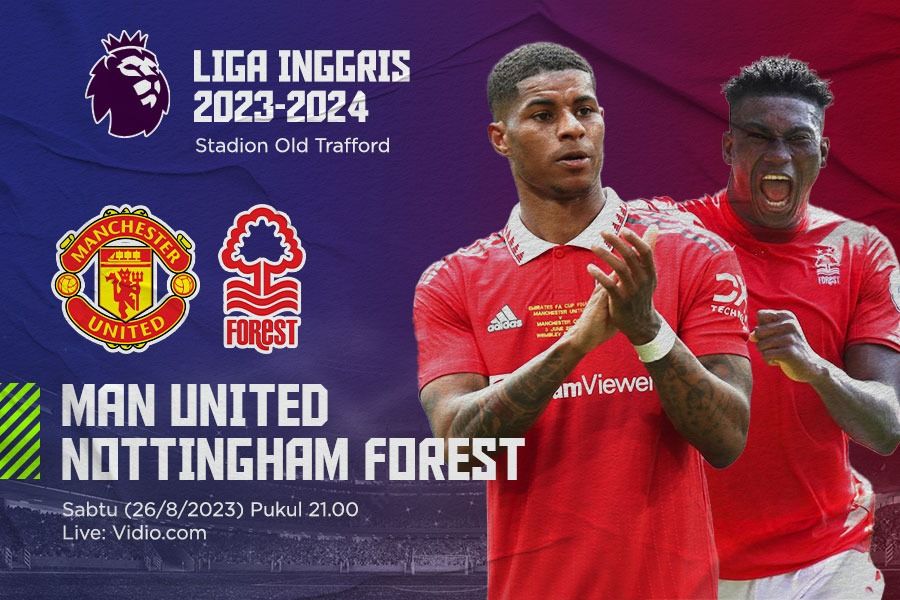 Pertandingan Liga Inggris mempertemukan Manchester United vs Nottingham Forest. (M. Yusuf/Skor.id)