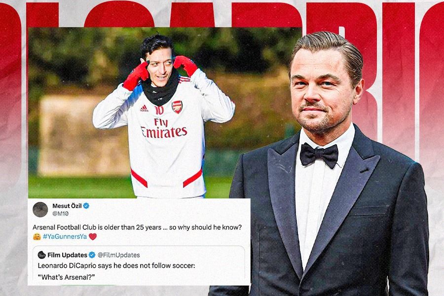 Mantan gelandang Arsenal Mesut Ozil menanggapi komentar aktor Leonardo DiCaprio. (Dede Mauladi/Skor.id)