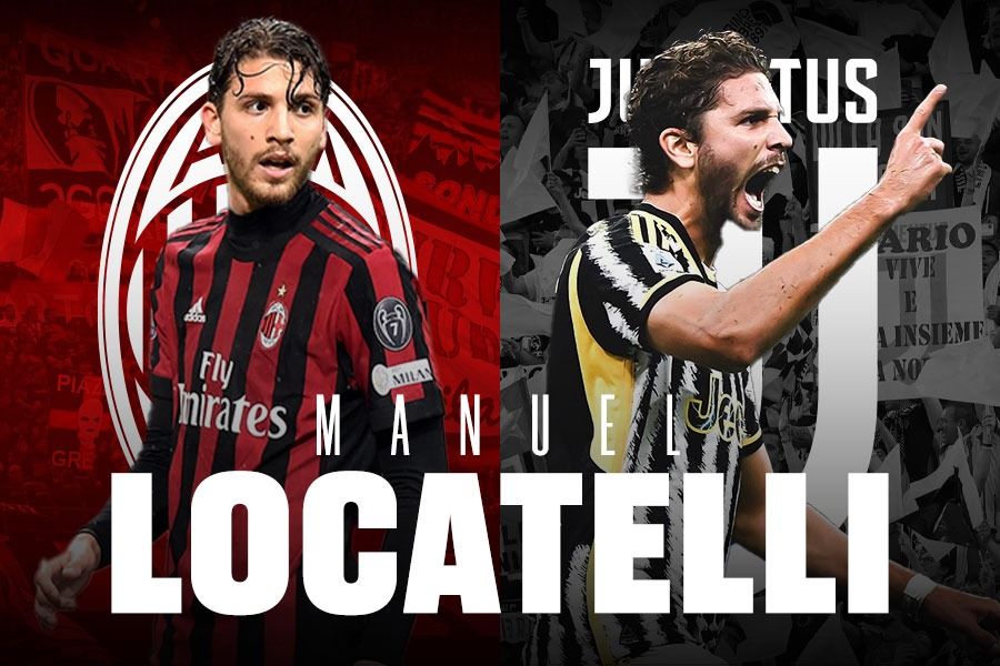 Pemain Juventus, Manuel Locatelli, pernah membela AC Milan. (M. Yusuf/Skor.id).