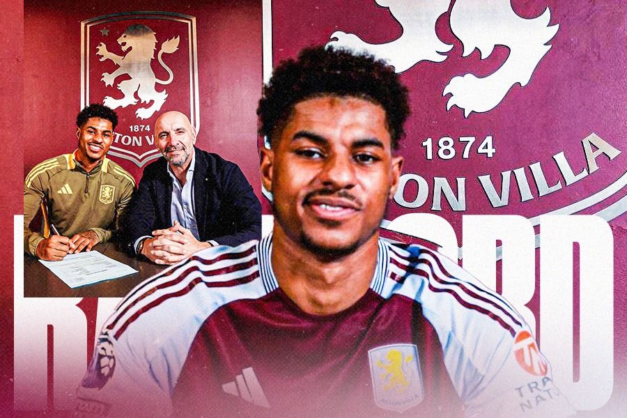 Marcus Rashford gabung ke Aston Villa dari Manchester United. (Dede Sopatal Mauladi/Skorl.id).