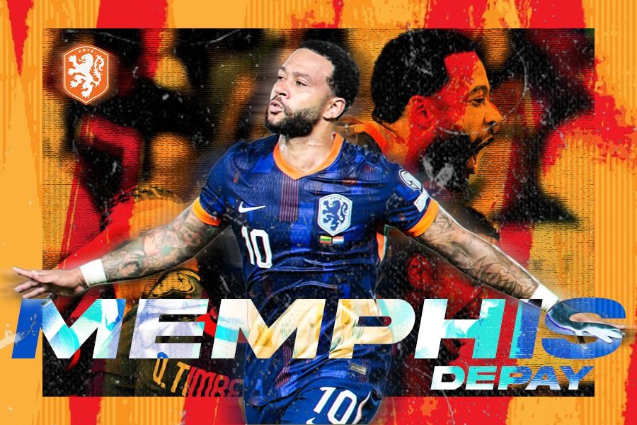 Memphis Depay, top skor Timnas Belanda. (Grafis: Kevin Bagus Prinusa/Skor.id).