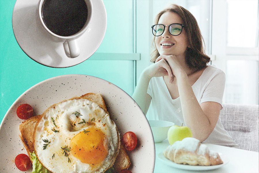 Kopi dan telur merupakan contoh bahan makanan untuk sarapan yang direkomendasikan para ahli gizi. (Jovi Arnanda/Skor.id)