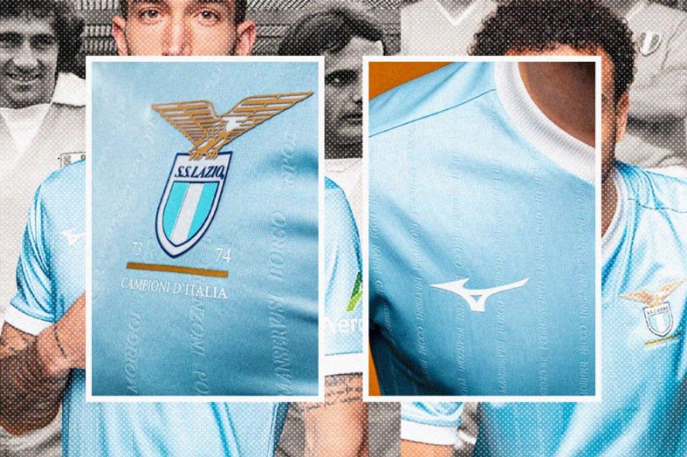 Mizuno mempersembahkan kaus spesial untuk peringati 50 tahun Scudetto pertama SS Lazio. (Hendy AS/Skor.id)