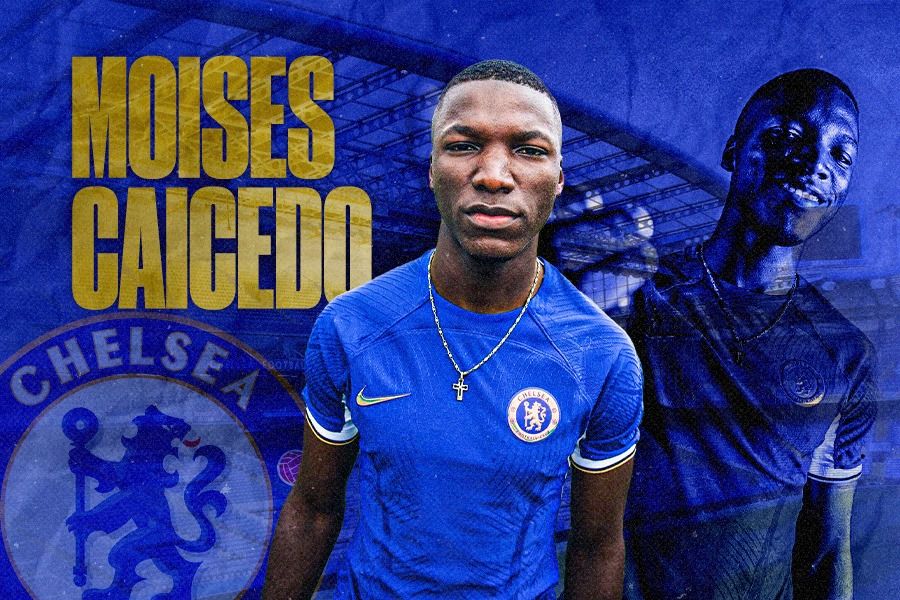 Pemain baru Chelsea dari Ekuador, Moises Caicedo. (Dede Mauladi/Skor.id)