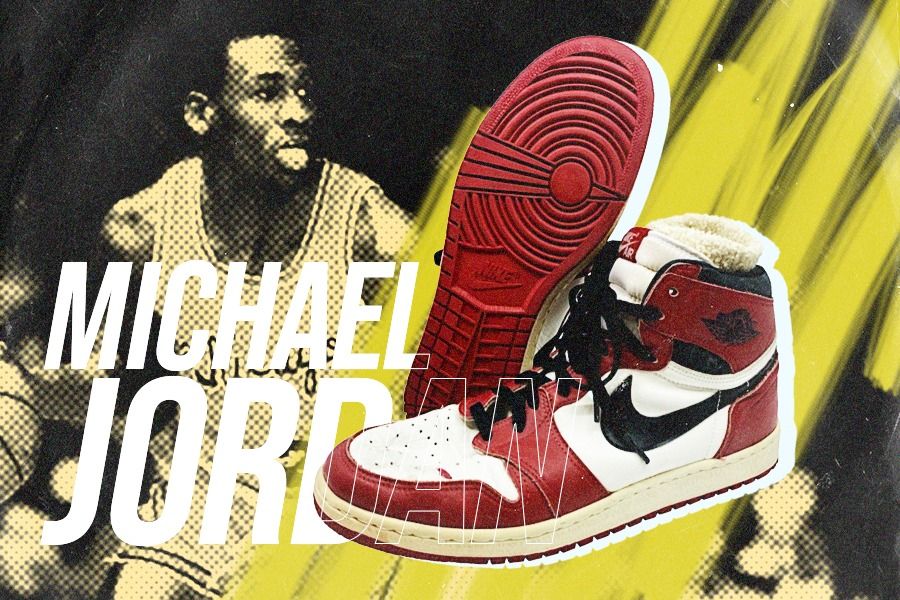 Sepatu Nike Air Jordan 1 yang digunakan Michael Jordan saat menjadi Rookie of the Year NBA 1984-1985 laku seharga Rp6,2 miliar. (Jovi Arnanda/Skor.id)