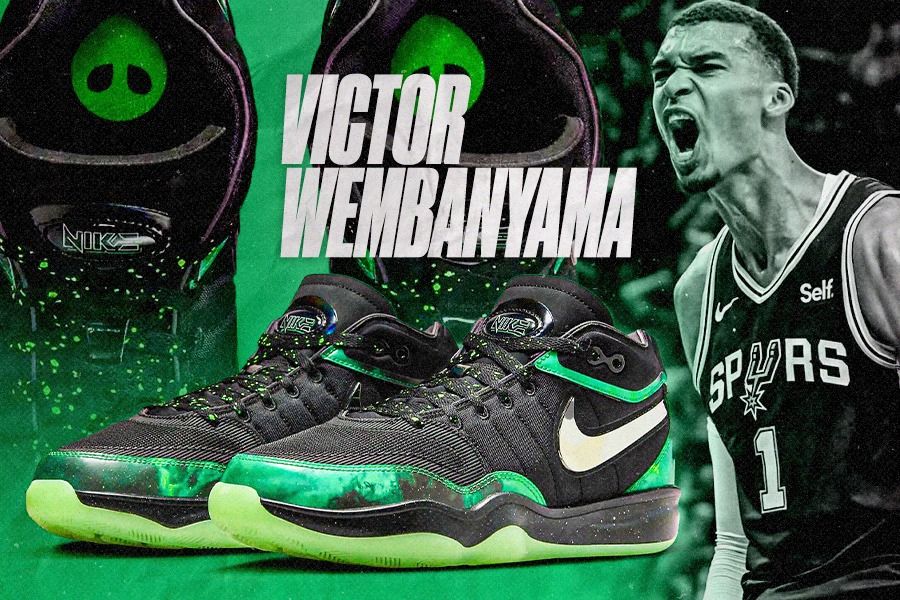 Nike Air Zoom G.T. Hustle 2 PE menjadi sepatu basket resmi pertama untuk center San Antonio Spurs Victor Wembanyama. (Dede Mauladi/Skor.id)